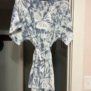 Tyche Blue and White Tie-Dye Jumpsuit